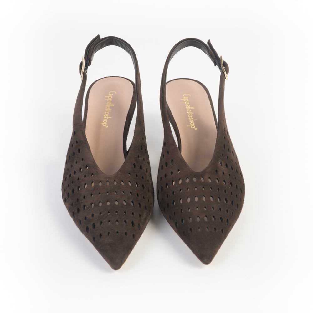 CappellettoShop - Sling Back - Fany24 - Velour Moro