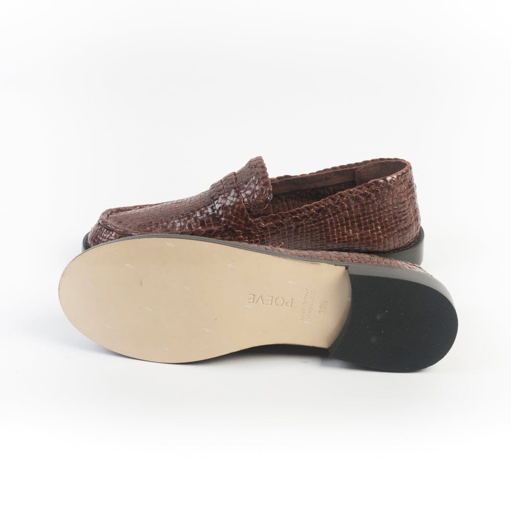 POESIE VENEZIANE - Mocassino - SPG30 - Pelle Marrone Intreccio Scarpe Donna POESIE VENEZIANE 