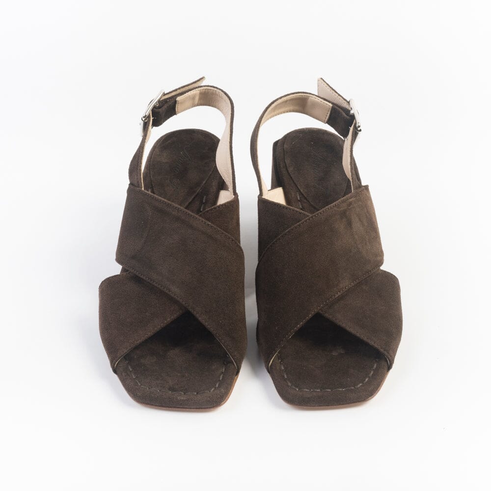 ANNA F. - Sandali con Tacco - 3725 - Velour Marrone Scarpe Donna Anna F. 