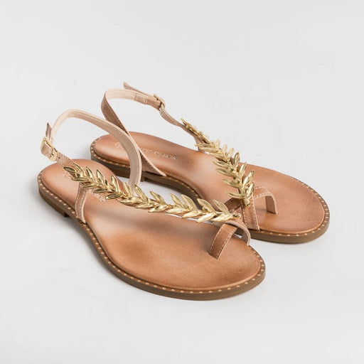 MAKIS KOTRIS - Flat Sandals Flip Flops K870 - Natural Women's Shoes MAKIS KOTRIS