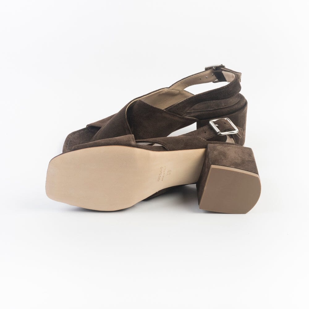 ANNA F. - Sandali con Tacco - 3725 - Velour Marrone Scarpe Donna Anna F. 