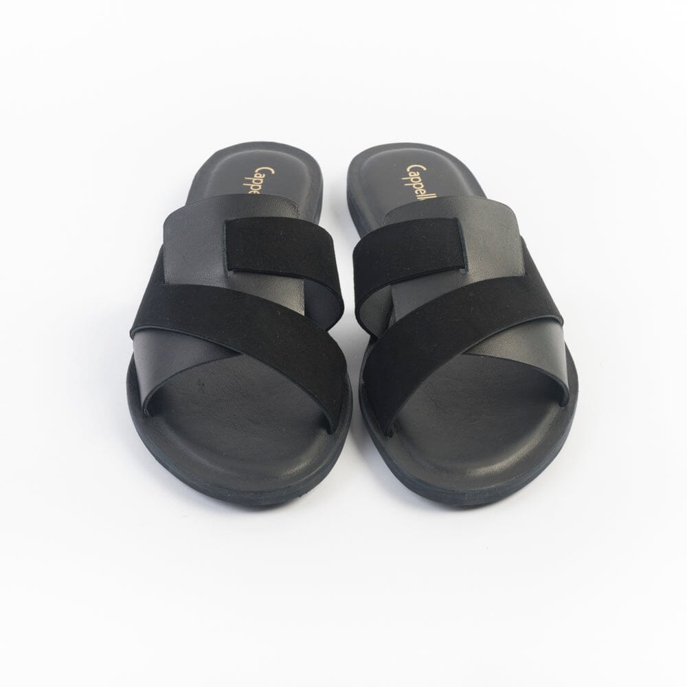 CappellettoShop - Sandali Bassi - 501 - Vitello Nero Scarpe Donna CAPPELLETTO 1948 