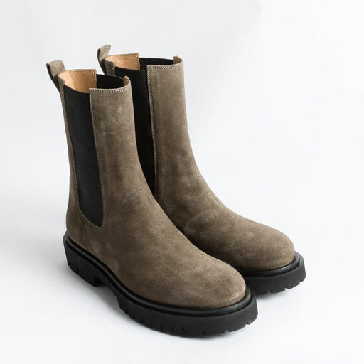 ANNA F - Ankle boot - 9715 - Velor - Taupe Women's Shoes Anna F.