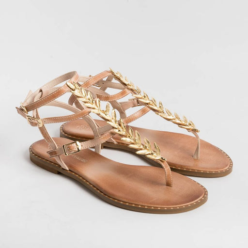 MAKIS KOTRIS - Flat Sandals Flip Flops K770 - Natural Women's Shoes MAKIS KOTRIS