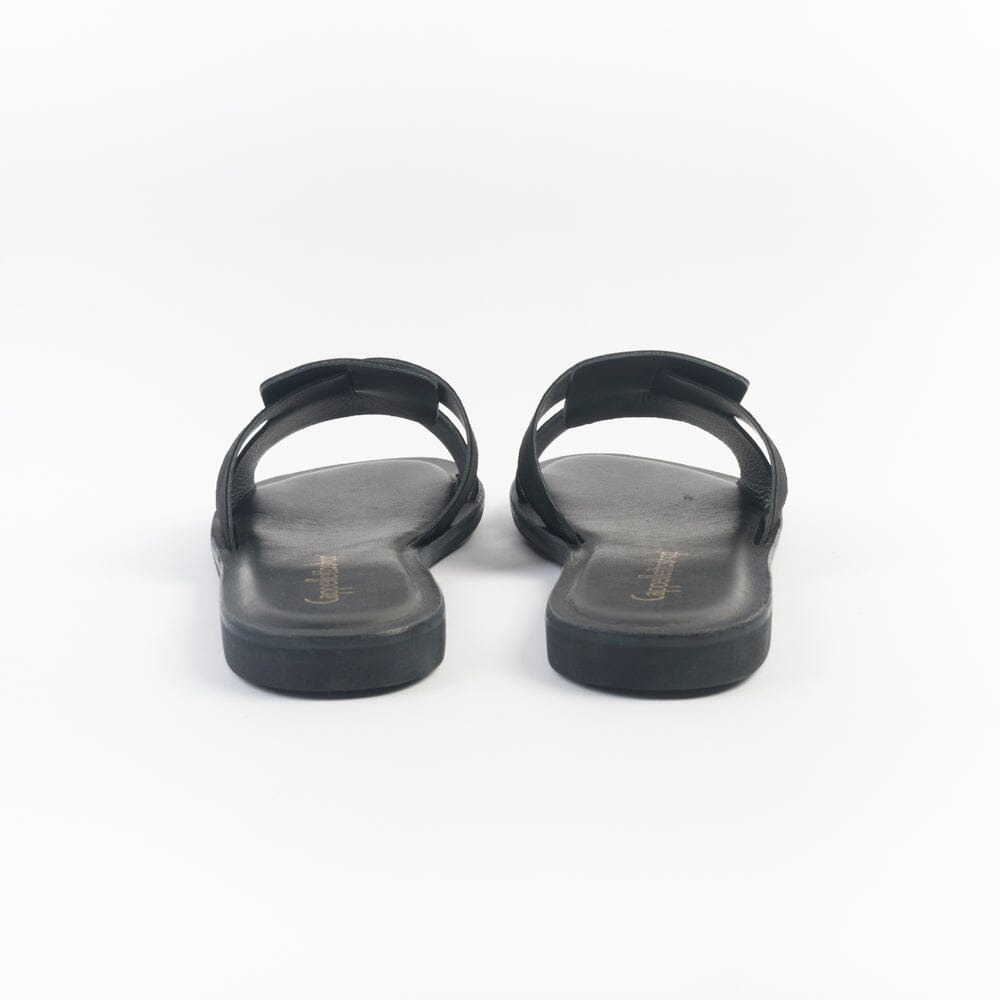 CappellettoShop - Sandali Bassi - 501 - Vitello Nero Scarpe Donna CAPPELLETTO 1948 