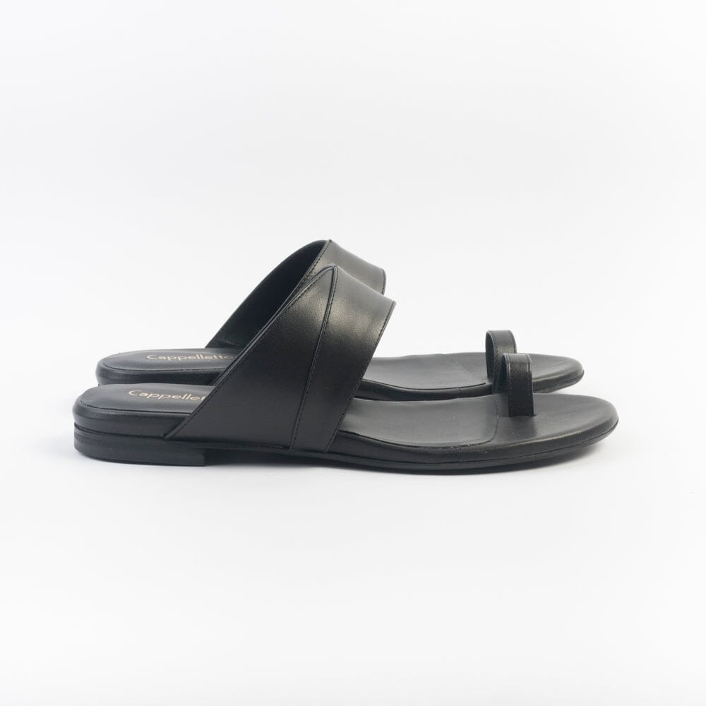 CappellettoShop - Sandali Bassi - 504 - Infradito - Nero Scarpe Donna CAPPELLETTO 1948 