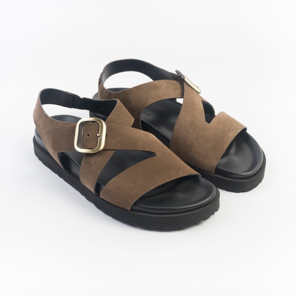CappellettoShop - Sandali Bassi - 214 - Camoscio Moka Scarpe Donna CAPPELLETTO 1948 