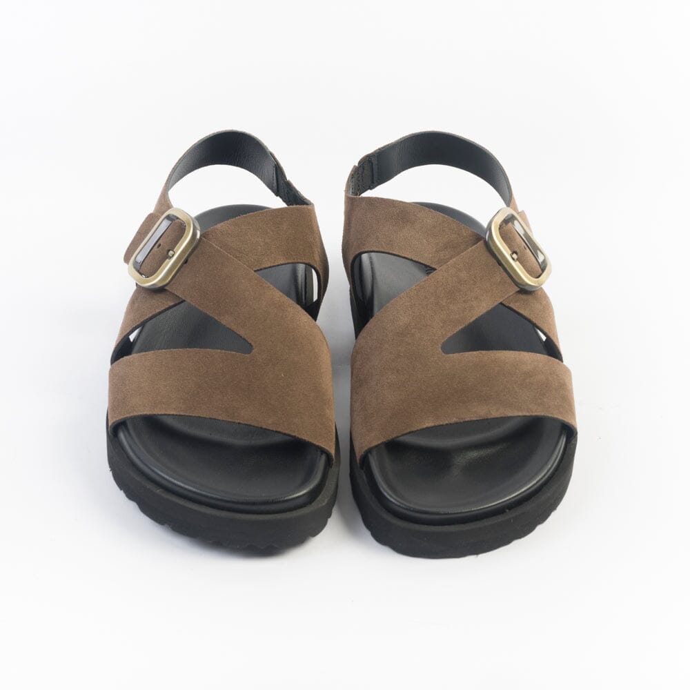 CappellettoShop - Sandali Bassi - 214 - Camoscio Moka Scarpe Donna CAPPELLETTO 1948 