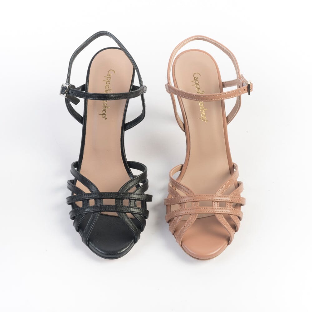 CappellettoShop - Sandali con Tacco - Serena9 - Nero Scarpe Donna CAPPELLETTO 1948 