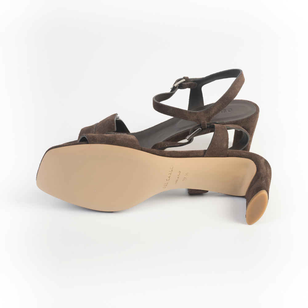 DEL CARLO -  Sandali con Tacco - Moor - 12118 - Camoscio Caffè