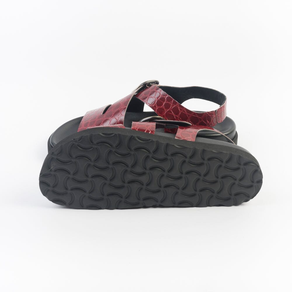 CappellettoShop - Sandali Bassi - 214 - Cocco Rosso Scarpe Donna CAPPELLETTO 1948 