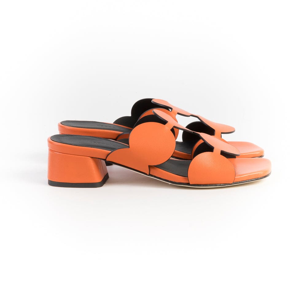 CappellettoShop - Mules - KA20213 - Pelle Arancione Scarpe Donna CAPPELLETTO 1948 