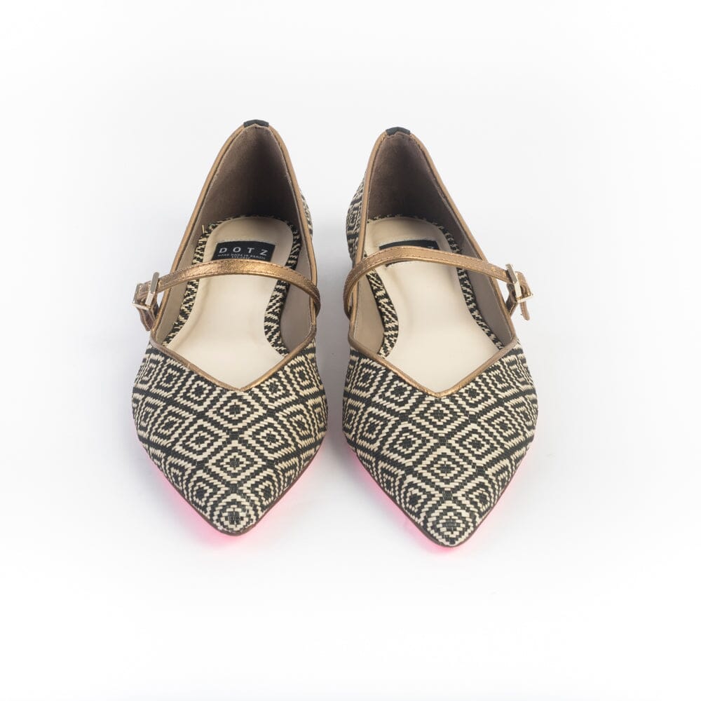 DOTZ - Mary Jane - Miss Audrey - Rafia Avorio Nero Scarpe Donna DOTZ 