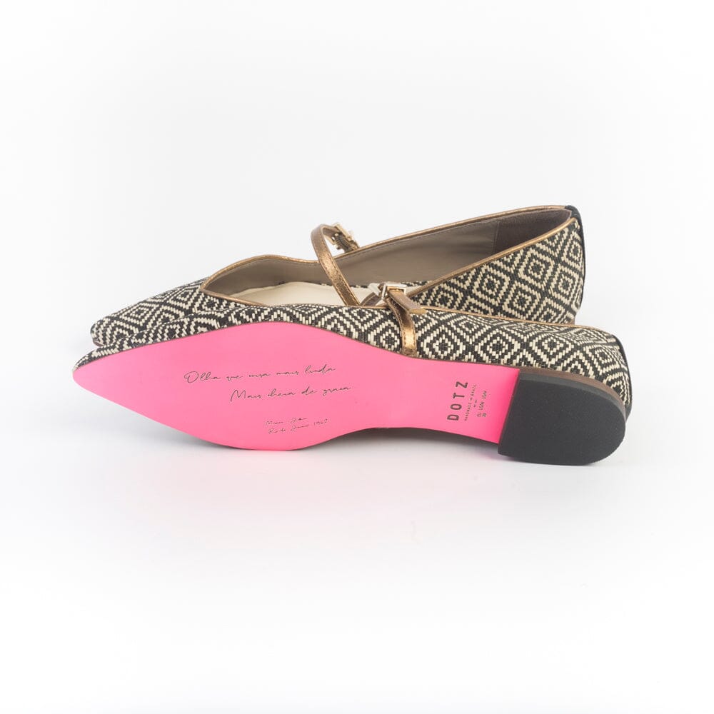 DOTZ - Mary Jane - Miss Audrey - Rafia Avorio Nero Scarpe Donna DOTZ 