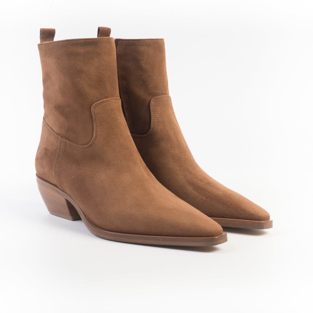 CAPPELLETTOSHOP - Stivaletto Texano - Kira 12 - Velour Sigaro Scarpe Donna CAPPELLETTO 1948 