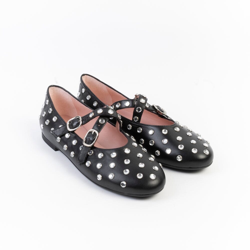 PRETTY BALLERINAS - Mary Jane - 51540 - Cotton Nero Scarpe Donna PRETTY BALLERINAS 