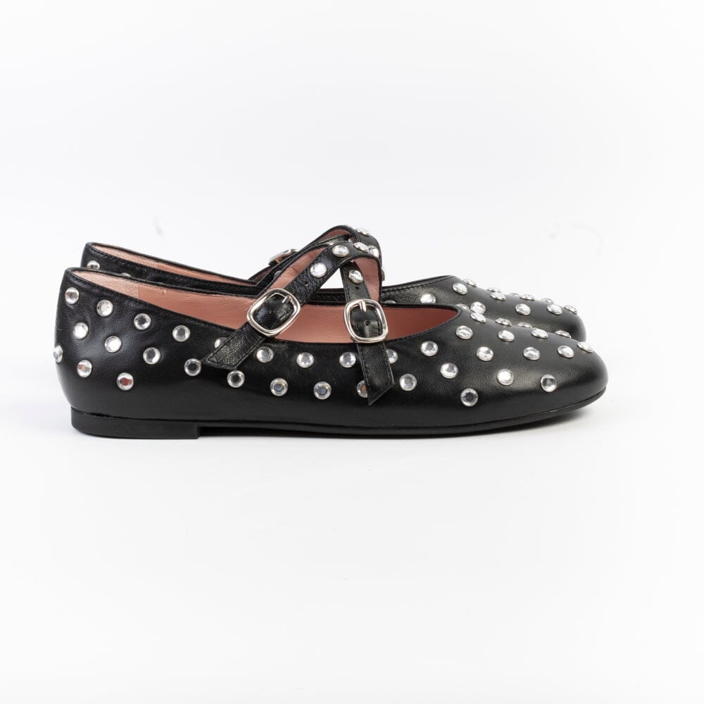 PRETTY BALLERINAS - Mary Jane - 51540 - Cotton Nero Scarpe Donna PRETTY BALLERINAS 