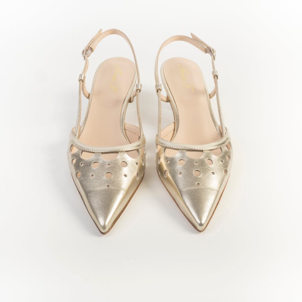 ANNA F. - Sling Back - 1949 - Pelle Platino Scarpe Donna Anna F. 