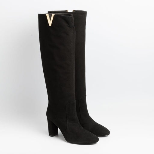 VIA ROMA 15 - Boots 3865 - Black Suede Women's Shoes Via Roma 15