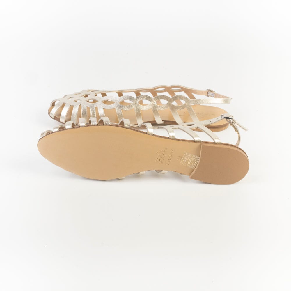 ANNA F. - Sandali bassi - 515 - Laminato Platino Scarpe Donna Anna F. 