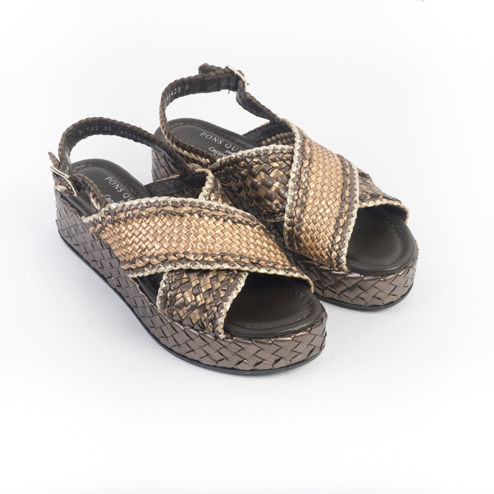 PONS QUINTANA - Sandali Zeppa - REXTA 10732 - Marrone Bronzo