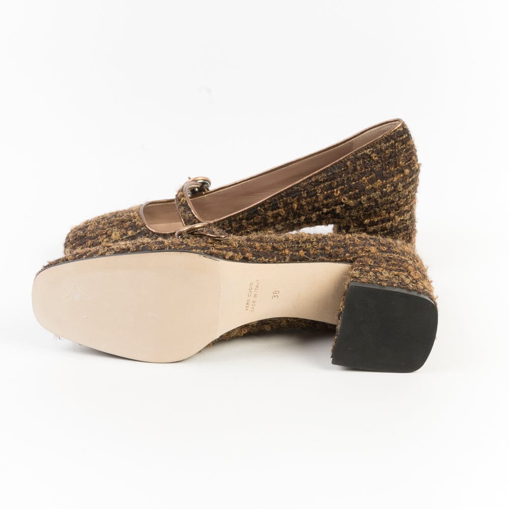 CHEVILLE - Mary Jane - Nives - Tessuto Rush Cacao Scarpe Donna CHEVILLE 