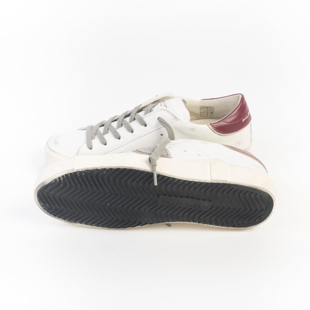 PHILIPPE MODEL - Sneakers - PRLU V038 - Bianco bordeaux Scarpe Uomo Philippe Model Paris 