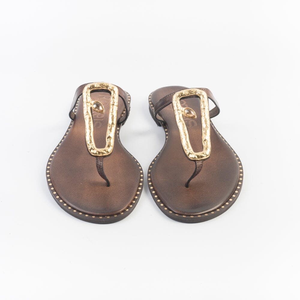 MAKIS KOTRIS - Sandali Bassi 02-310 - Chocolate Scarpe Donna MAKIS KOTRIS 