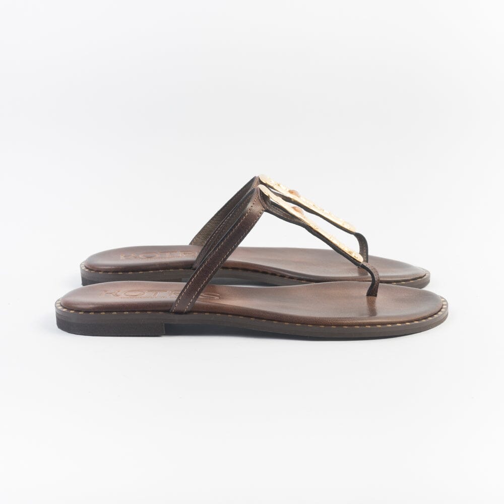 MAKIS KOTRIS - Sandali Bassi 02-310 - Chocolate Scarpe Donna MAKIS KOTRIS 