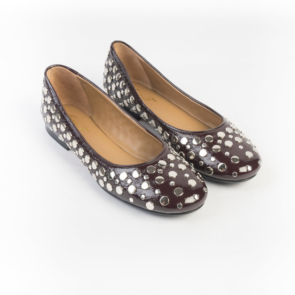 ANNA F  - Ballerina - 1831 - Borchie Bordeaux