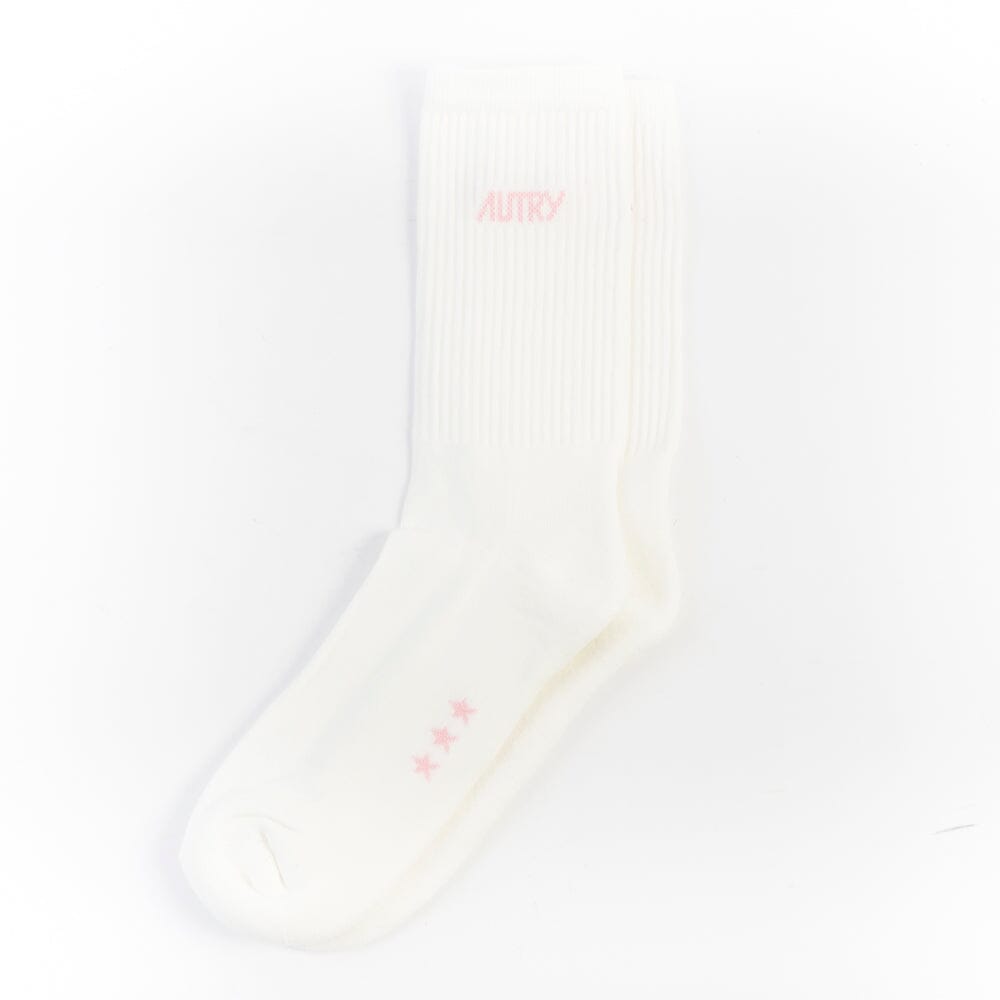 AUTRY - SOPU E7A8 STAR - Autry Calzino - Bianco logo rosa