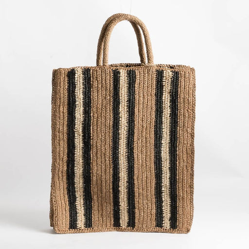 CAMALYA - Hand bag - Airo - Raffia natural and black