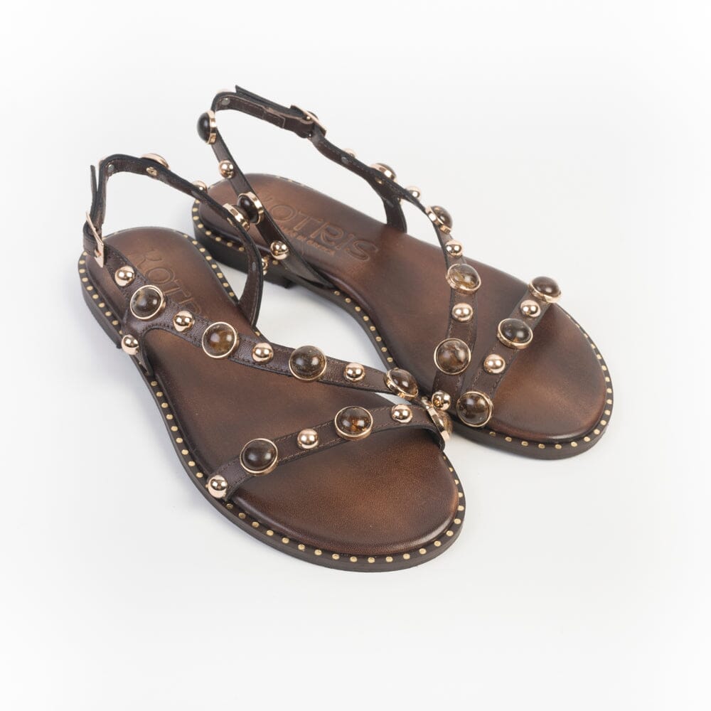 MAKIS KOTRIS - Sandali Bassi - 04-830-ST - Choco Scarpe Donna MAKIS KOTRIS 