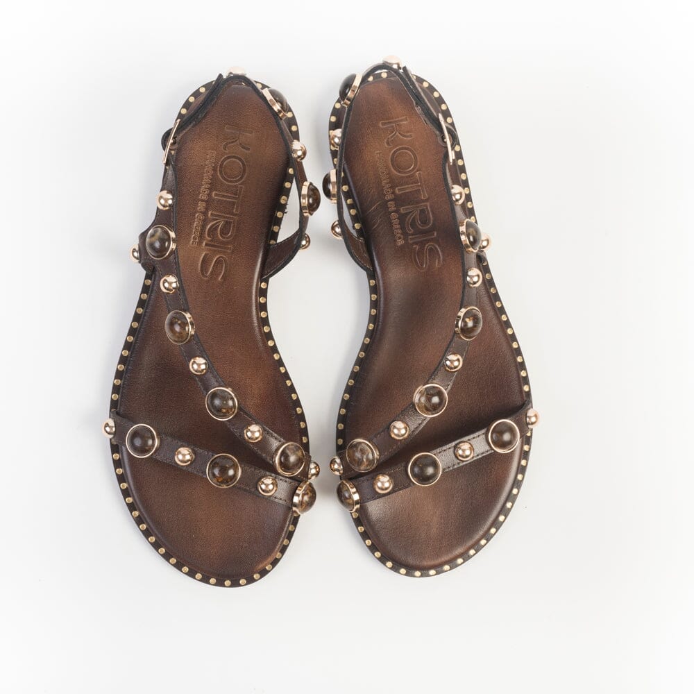 MAKIS KOTRIS - Sandali Bassi - 04-830-ST - Choco Scarpe Donna MAKIS KOTRIS 