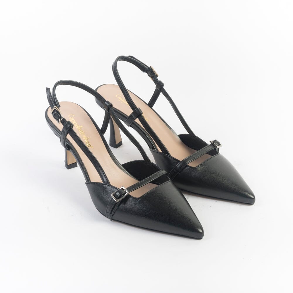 CappellettoShop - Sling Back - Ester 21 - Nero Scarpe Donna CAPPELLETTO 1948 