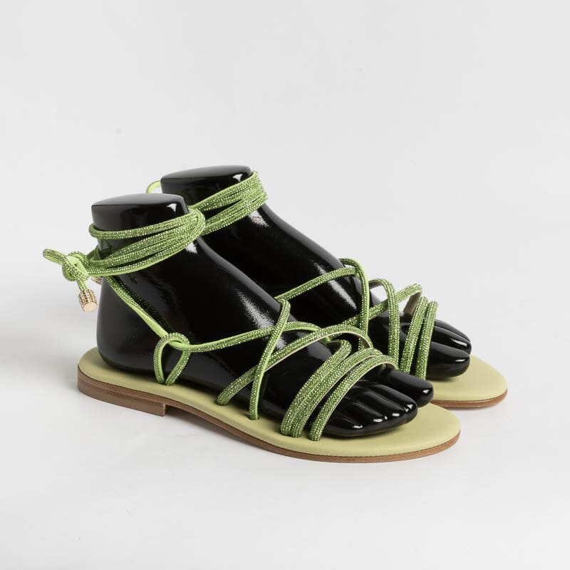 PAOLA FIORENZA - Flat Sandals - FD22 - Green Women's Shoes PAOLA FIORENZA