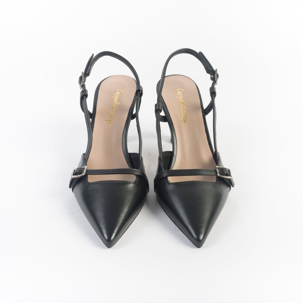 CappellettoShop - Sling Back - Ester 21 - Nero Scarpe Donna CAPPELLETTO 1948 