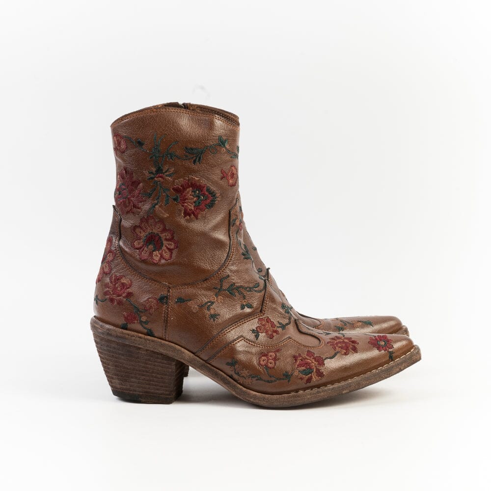 FAUZIAN JEUNESSE - Texano 3843 Ignis Super - Cocco Cuoio Fiori Scarpe Donna FAUZIAN JEUNESSE - Collezione Donna 