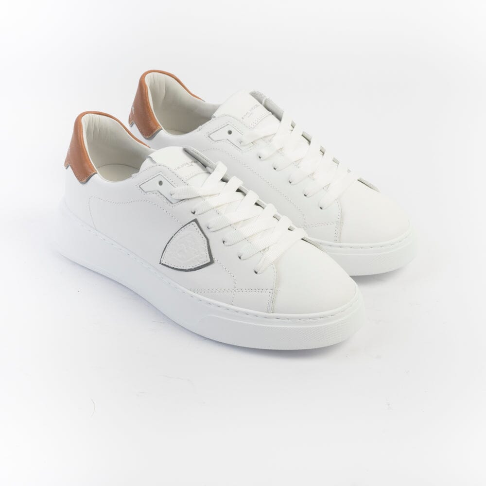 PHILIPPE MODEL -Sneakers Temple - BTLU VW03 - Bianco Cognac Scarpe Uomo Philippe Model Paris 