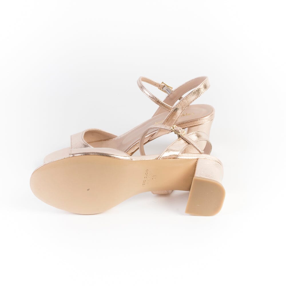 CappellettoShop - Sandali con Tacco- Milvia3 - Laminato Rosè Scarpe Donna CAPPELLETTO 1948 