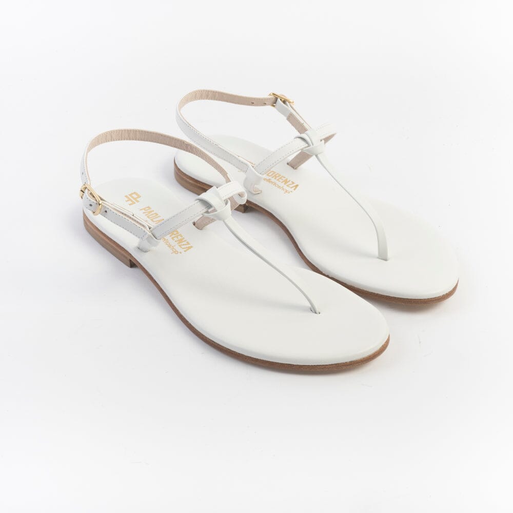 PAOLA FIORENZA - Sandali Bassi Infradito - Nodino - Bianco Scarpe Donna PAOLA FIORENZA 