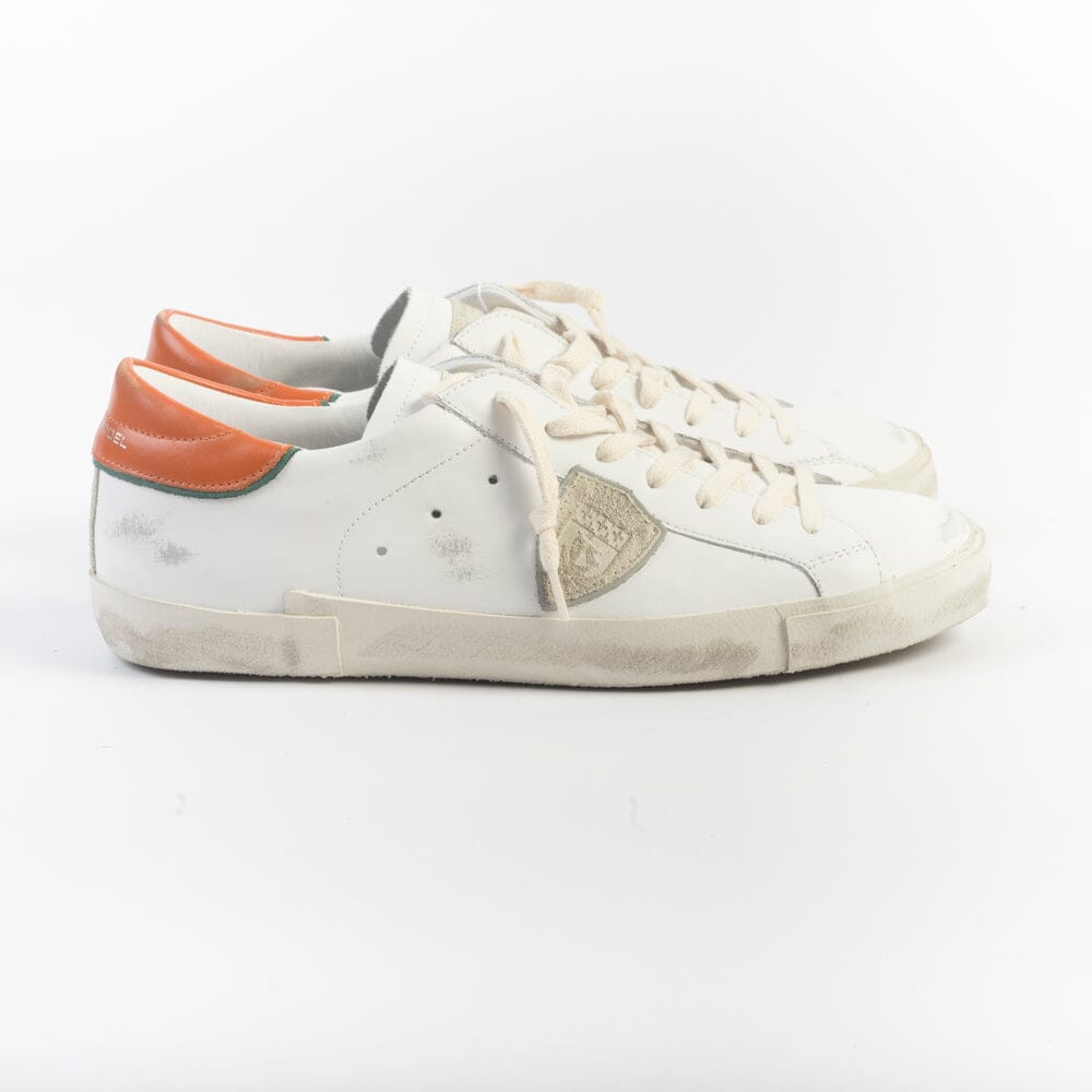 PHILIPPE MODEL - Sneakers PRLU VV07 - Bianco Arancione Scarpe Uomo Philippe Model Paris 