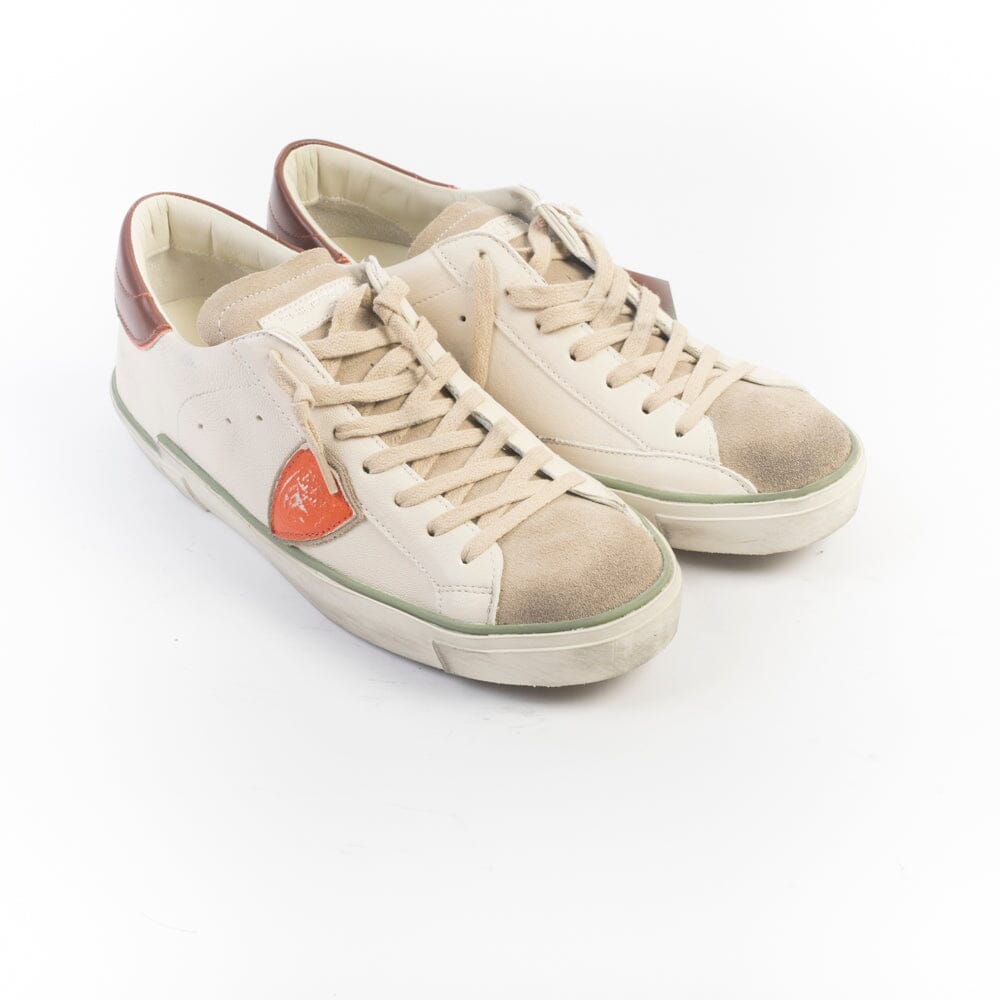 PHILIPPE MODEL - Sneakers PRLU VVB3 - Bianco Arancione Scarpe Uomo Philippe Model Paris 