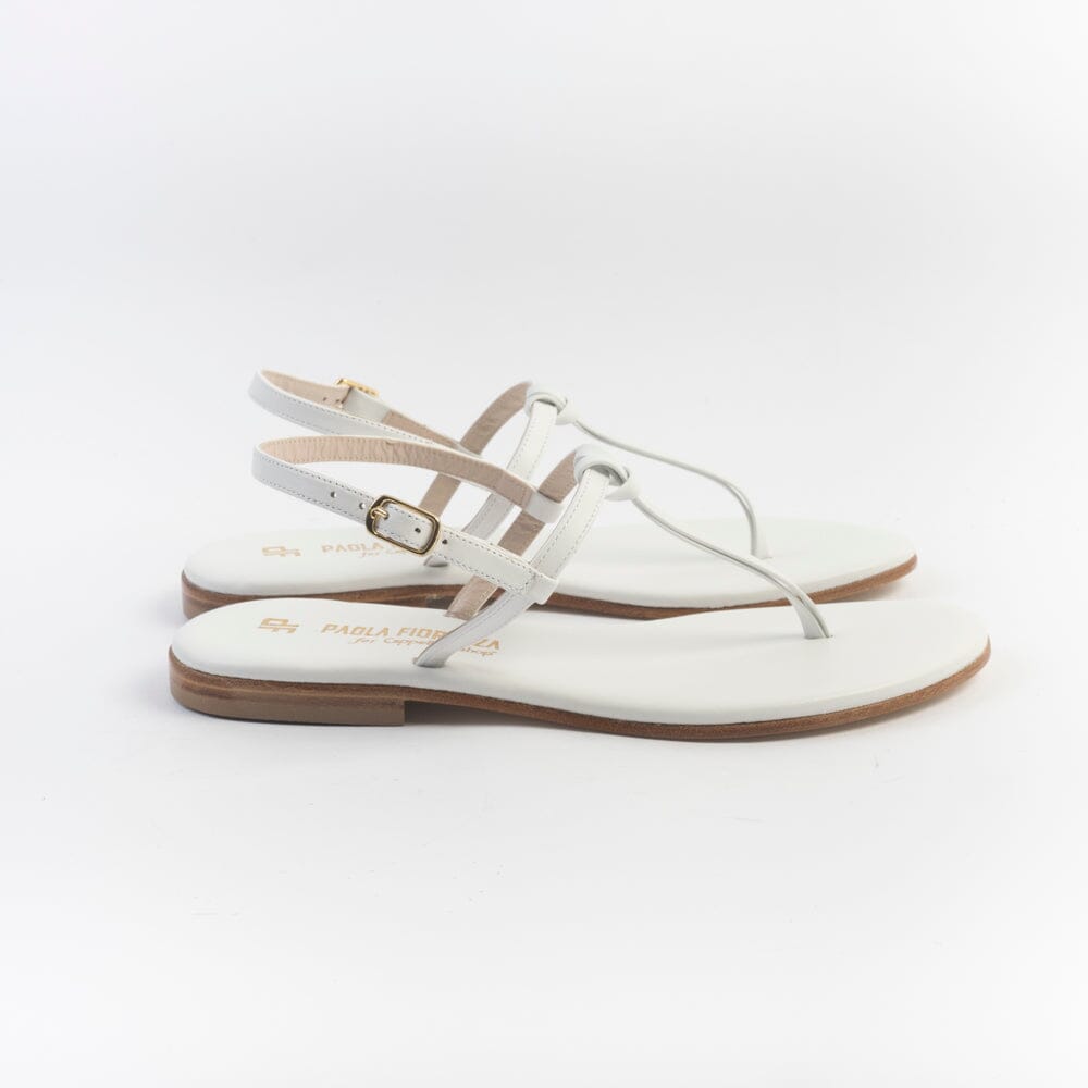 PAOLA FIORENZA - Sandali Bassi Infradito - Nodino - Bianco Scarpe Donna PAOLA FIORENZA 