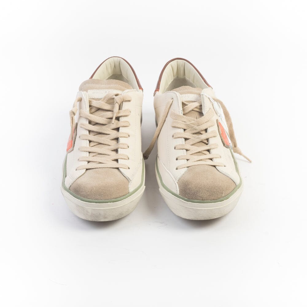 PHILIPPE MODEL - Sneakers PRLU VVB3 - Bianco Arancione Scarpe Uomo Philippe Model Paris 