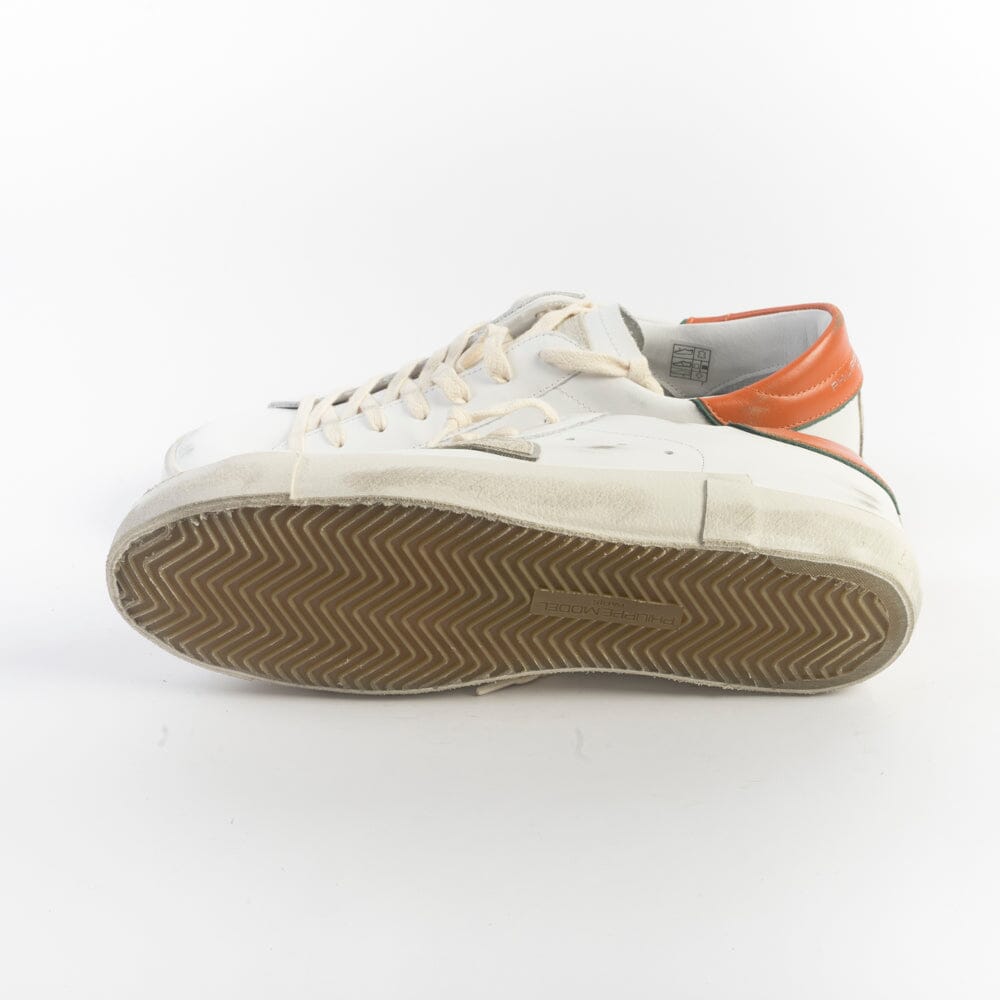 PHILIPPE MODEL - Sneakers PRLU VV07 - Bianco Arancione Scarpe Uomo Philippe Model Paris 