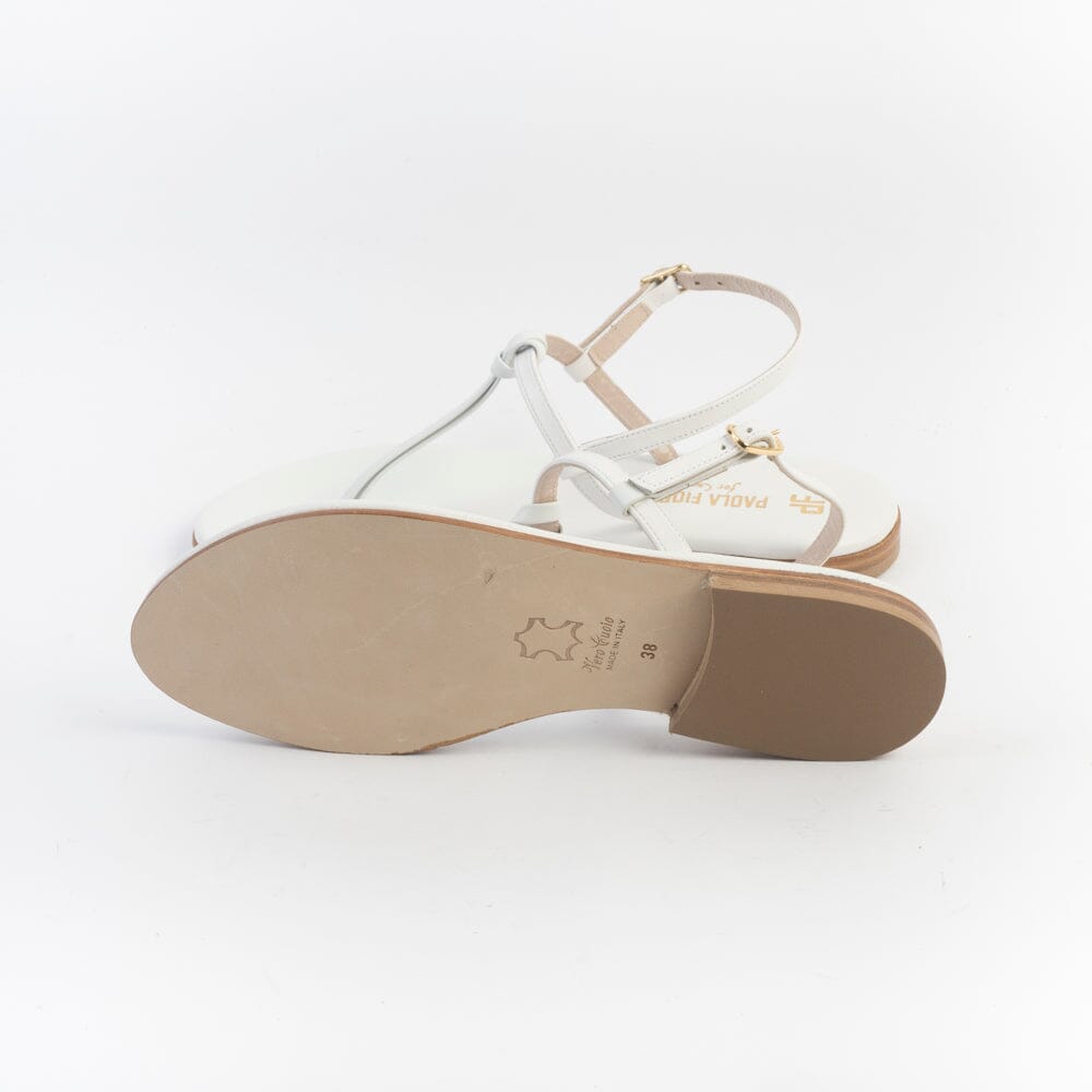 PAOLA FIORENZA - Sandali Bassi Infradito - Nodino - Bianco Scarpe Donna PAOLA FIORENZA 