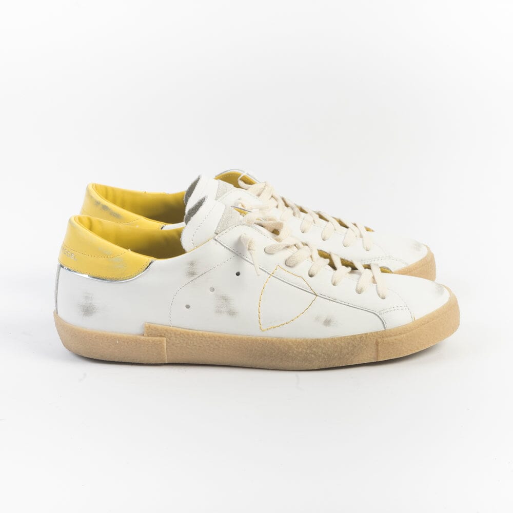PHILIPPE MODEL - Sneakers PRLU VT03 - Bianco Giallo Scarpe Uomo Philippe Model Paris 