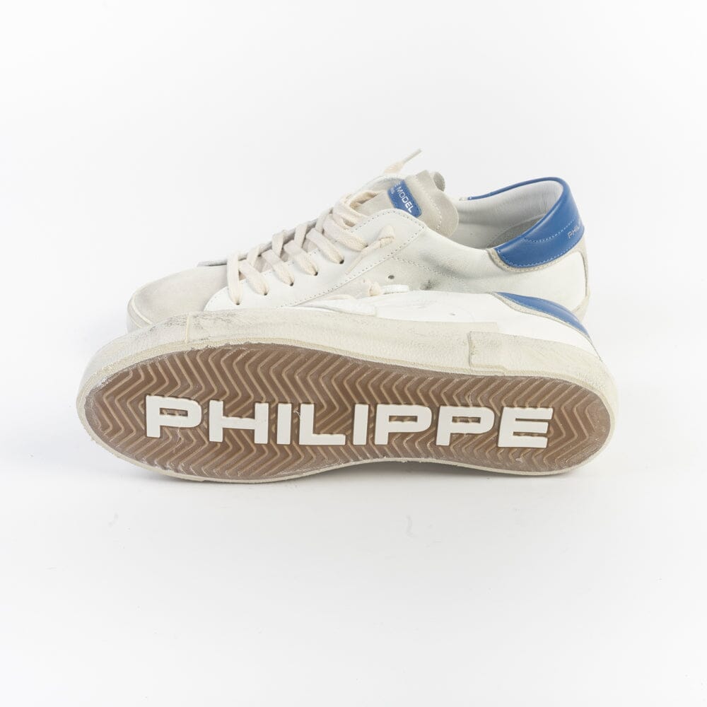 PHILIPPE MODEL - Sneakers PRLU VX46 - Bianco Bluette Scarpe Uomo Philippe Model Paris 