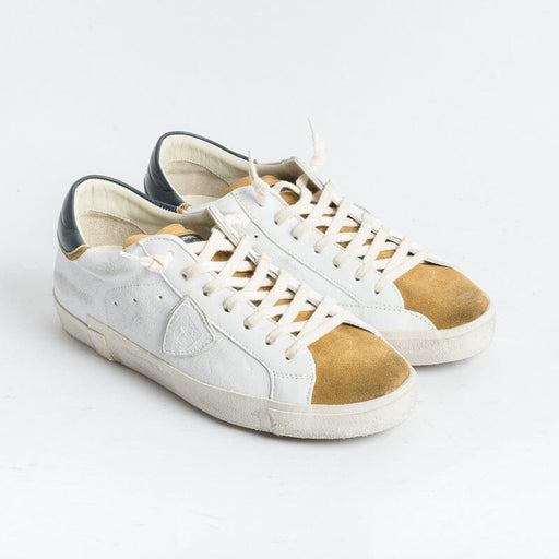 PHILIPPE MODEL - PRLU WX21 Sneakers - ParisX - Mustard White Men's Shoes Philippe Model Paris
